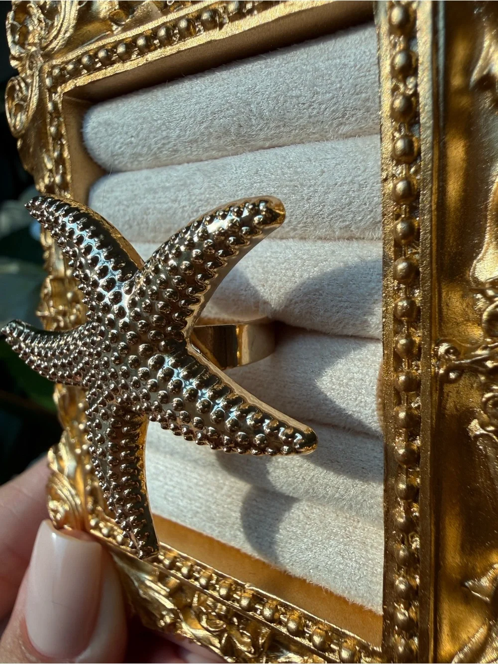 Gold Starfish Statement Ring